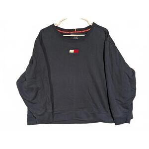 Tommy Hilfiger Sport Flag Logo Navy Crewneck Sweatshirt Womens 2XL